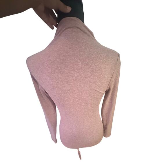 Express Body Contour Mock Neck Cut-Out Long Sleeve Bodysuit – Rose Mauve - Picture 4 of 8